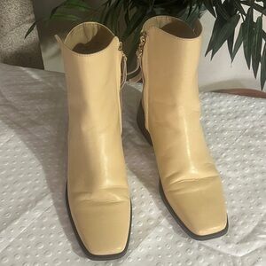 Sam Edelman Cream Ankle Booties